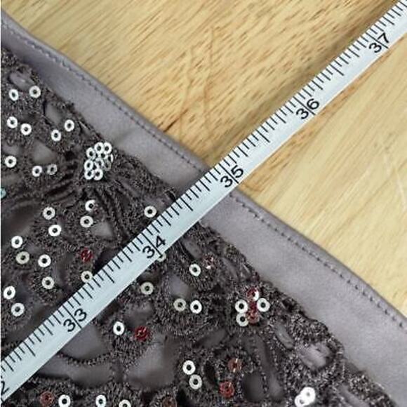 Kay Unger Dress Silver Shimmer Sequin Womens Size 6 Wedding Party Cruise Holiday - Picture 6 of 13